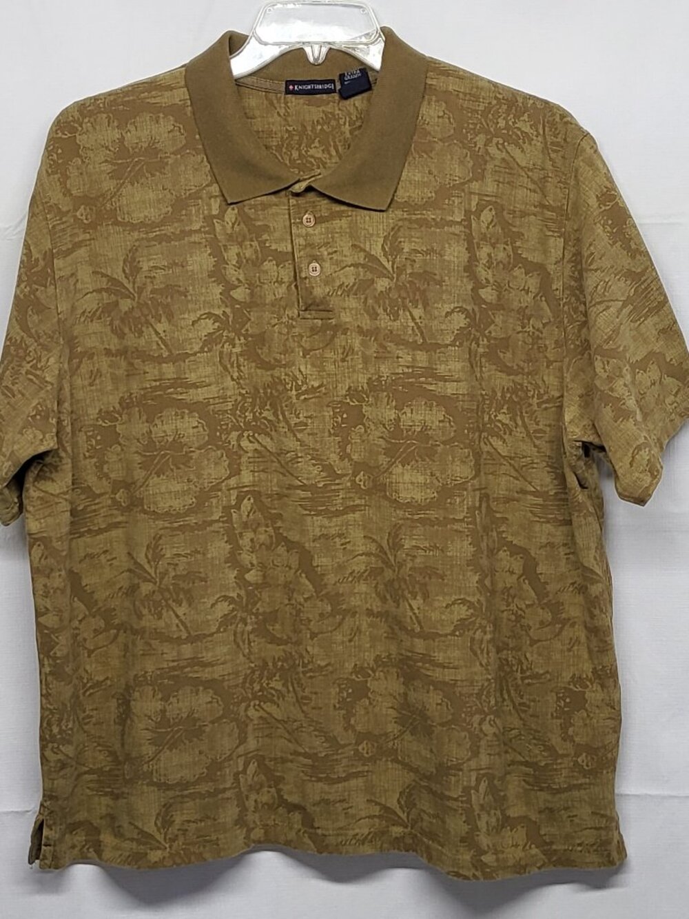 Vintage Knights Bridge Mens Polo Shirt XL Floral Hibiscus Print Y2K Grandpacore